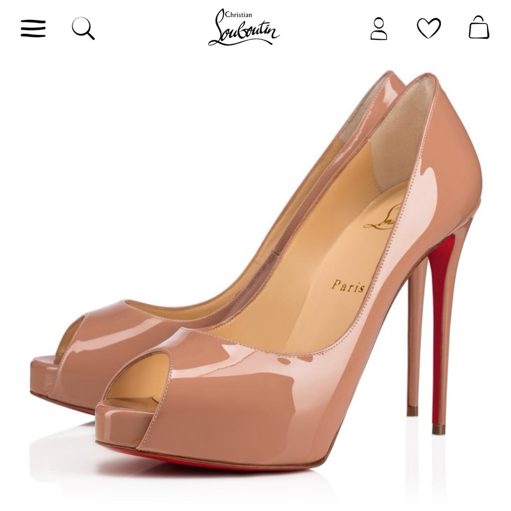 Christian Louboutin Nude Peep-Toe Platform Heels